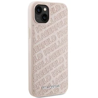Karl Lagerfeld Kviltēts K Pattern apvalks viedtālrunim iPhone 15 Plus / 14 Plus - rozā