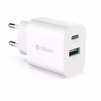 Devia sienas lādētājs Smart PD 1x USB-C 1x USB 20W balts