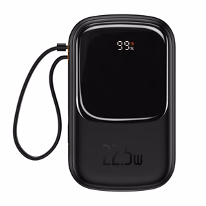 Baseus portatīvais lādētājs 20000mAh Qpow Pro - USB + Type C - PD 22,5W ar Type C kabeli (PPQD060301) melna