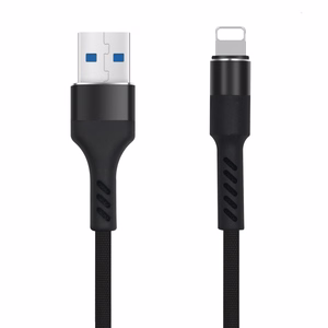 Maxlife MXUC-01 kabelis USB - Lightning 1,0 m 2A melns neilona materiāls