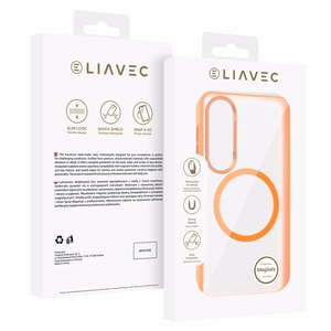 Liavec Soft Maciņš Metal Frame for Samsung Galaxy S26 oranžs
