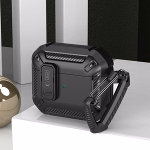 Tech-Protect X-Carbo apvalks AirPods Pro 1 / 2 - melns