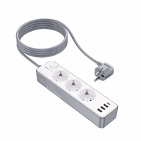 Borofone Barošanas sloksne BAC9 - 3 rozetes 240V + 3xUSB + C tips - PD 20W 2 metri melns