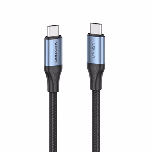 Vention USB 4.0 5A 40Gbps USB-C uz USB-C kabelis, pīts, 1 m