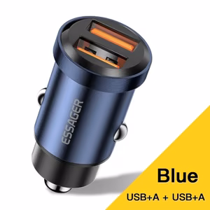 Car Charger Essager "Gyro Mini" Blue 30W (2xQC3.0)