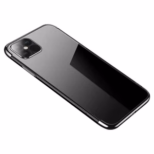 Caurspīdīgs krāsains apvalks Gel TPU ar elektroplāksnes rāmi Xiaomi Mi 11 melns