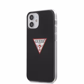 Guess GUHCP12SPCUCTLBK iPhone 12 mini 5.4" melns cietais apvalks Triangle kolekcija