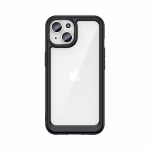 Pastiprināts viedtālruņa apvalks ar elastīgu rāmi iPhone 15 Plus Outer Space - melns