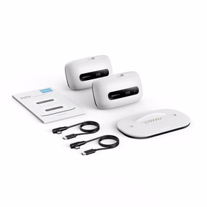 BoboVR BM60-2 6500 mAh akumulatoru komplekts, 2 gab., BoboVR M3 Pro+ un BoboVR M3, ar uzlādes staciju, balts