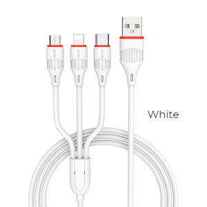 USB cable Borofone BX17 3in1 microUSB-Lightning-Type-C white