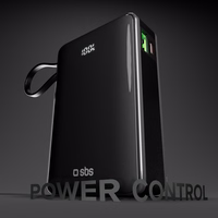 Portatīvais lādētājs SBS 20000 mAh 20W ar iebūvētu USB-C kabeli un digitālo indikatoru - melna