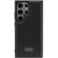 Audi Sintētiskās ādas Magnētiskais viedtālruņa apvalks S24 Ultra S928 melns/melns cietais apvalks AU-TPUPCMS24U-Q5/D1-BK