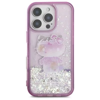 Hello Kitty Liquid Glitter 50. gadadienas ballītes viedtālruņa apvalks iPhone 16 Pro - violets