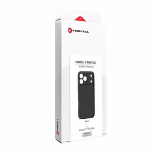 Maciņš iPhone 17 Pro Max / 18 Pro Max (zema kameras mala) Forcell F-Protect Rubber Premium, saderīgs ar MagSafe, melns
