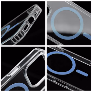 Drop Glue Colorful Ring Mag Cover maciņš priekš Samsung A37, saderīgs ar MagSafe, gaiši zils