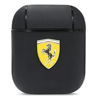 AirPods vāciņš Ferrari FESA2LEBK On Track Leather - melns
