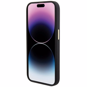 Guess silikona Logo Strass 4G viedtālruņa apvalks iPhone 15 Pro - melns