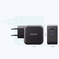 Choetech GaN USB C tipa sienas lādētājs 61W Power Delivery melns (Q6006)