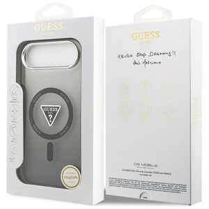 GUESS viedtālruņa apvalks IPHONE 17 Air, saderīgs ar MagSafe GUHMP17MHGTMLCGK (IML krāsu pāreja ar trīsstūra logotipu) melns