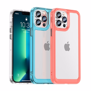 Outer Space viedtālruņa apvalks iPhone 12 Pro Max cietais vāks ar gēla rāmi zila