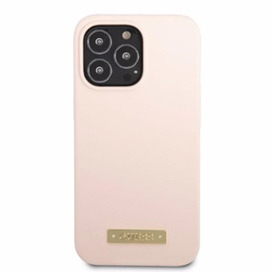 Guess GUHMP13LSPLP iPhone 13 Pro / 13 6.1" rozā/rozā cietais apvalks Silikona Logo Plate Magnētiskais