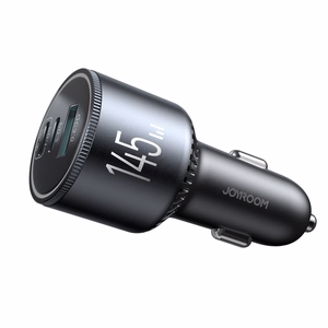 Joyroom JR-CCN07 145W Car Charger 2xUSB-C USB-A + 100W USB-C Cable - Dark Gray