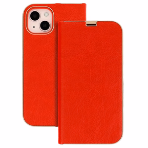 Grāmatas apvalks ar rāmi Iphone 13 Pro Max sarkans