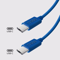 SBS TECABLETISSUETCCB USB-C - USB-C 1,5 m 60W pīts kabelis - zils