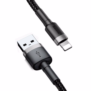 USB cable Baseus Cafule USB-A to Lightning 1.5A 2.0m gray-black CALKLF-CG1
