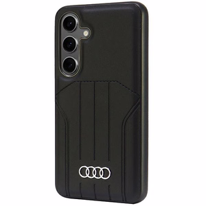 Audi Sintētiskās ādas Magnētiskais viedtālruņa apvalks S24 S921 melns/melns cietais apvalks AU-TPUPCMS24-Q5/D1-BK