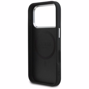 Guess чехол для iPhone 17 Pro совместимый с MagSafe GUHMP17LPSAREGSK (PU W/ Classic Logo) чёрный