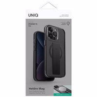 Uniq Heldro Mag Magclick uzlādes viedtālruņa apvalks iPhone 15 Pro - melna