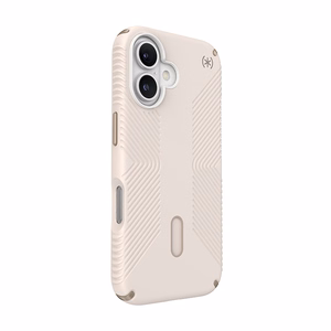 Speck Presidio2 Grip vāciņš ar MagSafe un ClickLock iPhone 16 tālrunim, Bleached Bone/Heirloom Gold