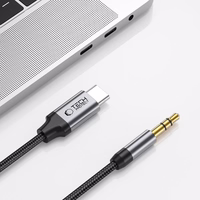 Tech-Protect UltraBoost audio USB-C / 3.5 mm mini ligzdas kabelis 1 m - melns