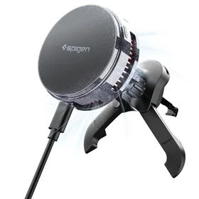 Spigen Essential EV25MFAQ Magnetic MagSafe auto gaisa atveru turetajs - Melns