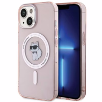 Karl Lagerfeld IML Choupette Magnētiskais viedtālruņa apvalks iPhone 15 - rozā