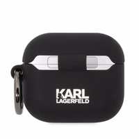 Karl Lagerfeld Silikona Karl Head 3D vāciņš AirPods 3 - melns