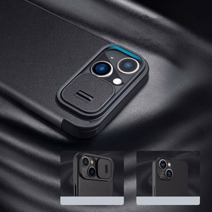 Nillkin Qin auduma apvalks iPhone 14 Plus ar kameras vāciņu un maciņu zils