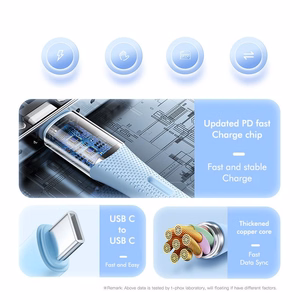 T-PHOX KABELIS GENTLE USB-C/USB-C 60W MELNS