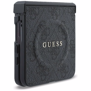 Melns Guess 4G Classic MagSafe vāciņš Samsung Galaxy Z Flip8 tālrunim
