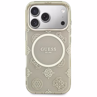 Guess IML Peony Dot MagSafe Maciņš for iPhone 17 Pro - bēšs