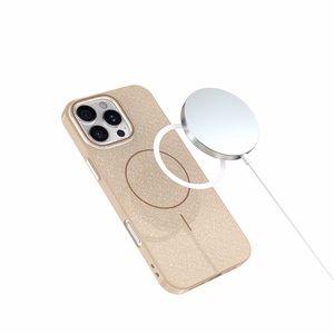 Īpaši plāns spīdīgs magnētiskais viedtālruņa apvalks iPhone 12 / 12 Pro 6,1" brūns