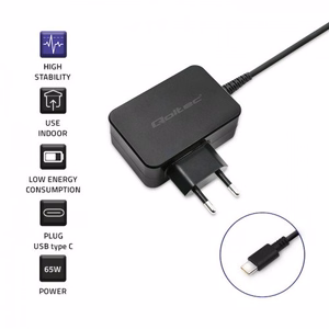 Qoltec 51024 mobile device charger Universal melns AC Fast charging Indoor