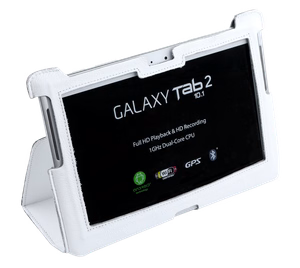 Dabīgās ādas maciņš Samsung Galaxy Tab P5100, balts