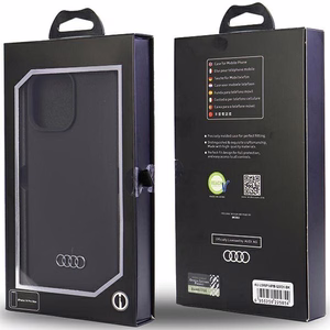 Audi silikona viedtālruņa apvalks iPhone 14 Pro Max 6.7" melns/melns cietais apvalks AU-LSRIP14PM-Q3/D1-BK