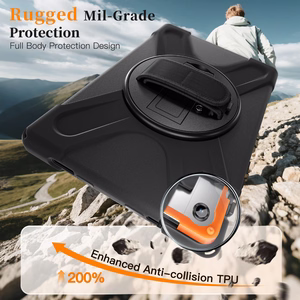 JM Rugged Case Grip for Samsung Galaxy Tab A11+ with a strap Black