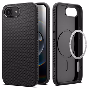 Spigen Liquid Air Mag MagSafe iPhone 16e apvalks - Matēts melns