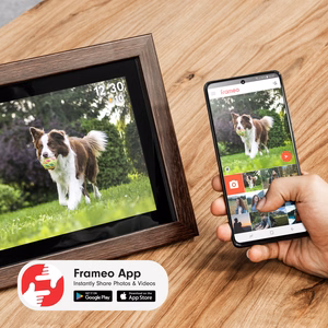 Kruger&Matz FRAMEO Wi-Fi 10,1 collas digitālais foto rāmis ar koka ietvaru