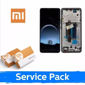 LCD displejs saderīgs ar Xiaomi Redmi Note 13 Pro 5G / Poco X6 5G ar rāmi / Midnight Black / (Service Pack)