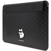 Karl Lagerfeld Saffiano Monogramma Choupette apvalks 16" klēpjdatoram - melns